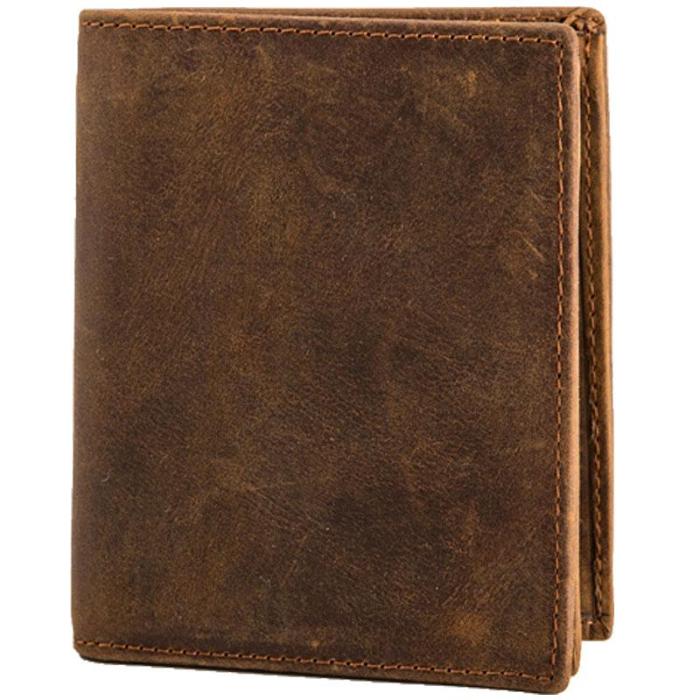 Cool Leather Vintage Mens Slim Small Wallets Zipper billfold Wallets for Men