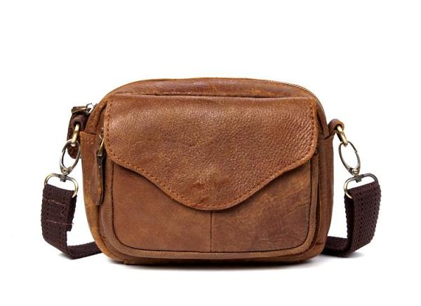 Leather Belt Pouch Mens Small Cases Waist Bag Shoulder Bag for Men