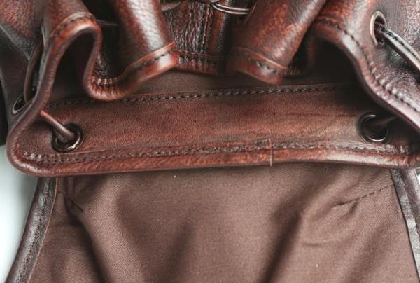 Coffee Leather Mens Backpack Travel Backpack Laptop Backpacks for men