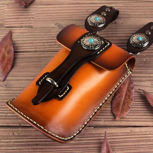 Leather Belt Pouch Mens Small Cases Waist Bag Hip Pack Belt Bag Fanny Pack Bumbag for Men
