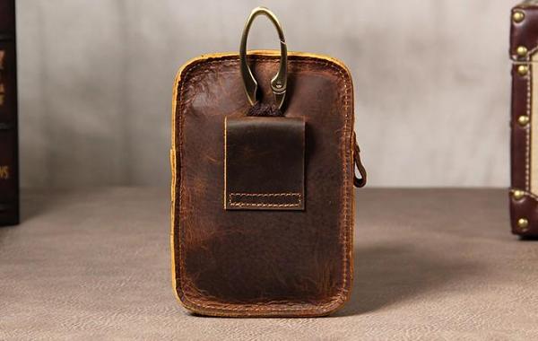 Leather Belt Pouch Mens Small Cases Waist Bag Hip Pack Belt Bag Fanny Pack Bumbag for Men