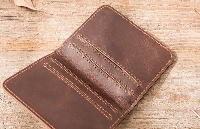 Cool Leather Mens Small Wallets Bifold Slim Front Pocket Wallet for Men