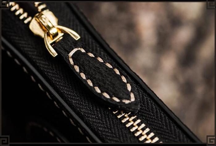 Handmade Leather Tibetan Mens Chain Biker Wallet Cool Leather Wallet Long Clutch Wallets for Men