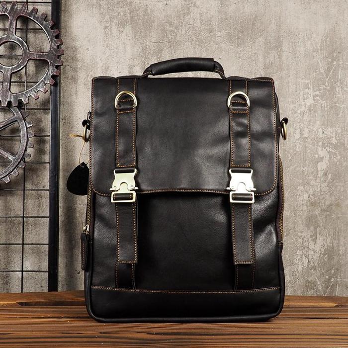 Cool Mens Leather Backpack School Backpack Leather Laptop Backpack for Men