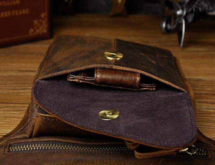 Cool Cell Phone Holsters Leather Belt Pouches for Men Leg Drop Bag waist BAG Shoulder Bag For Men
