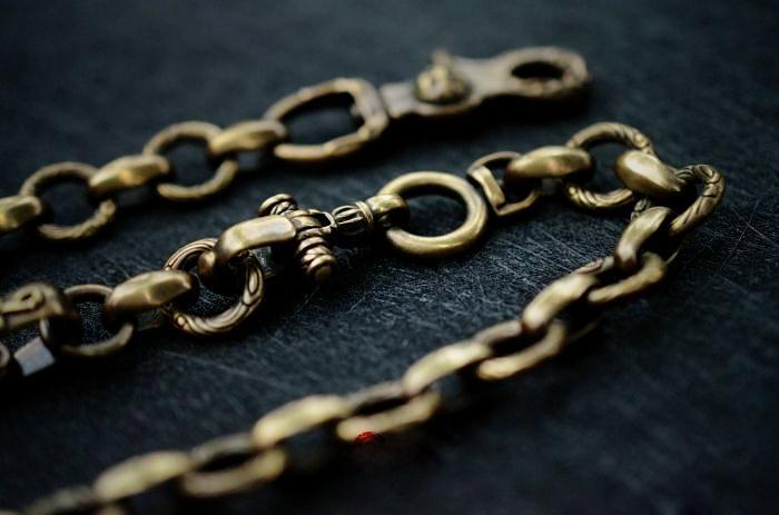 Solid Brass Cool Punk Rock Wallet Chain Biker Trucker Wallet Chain Trucker Wallet Chain for Men