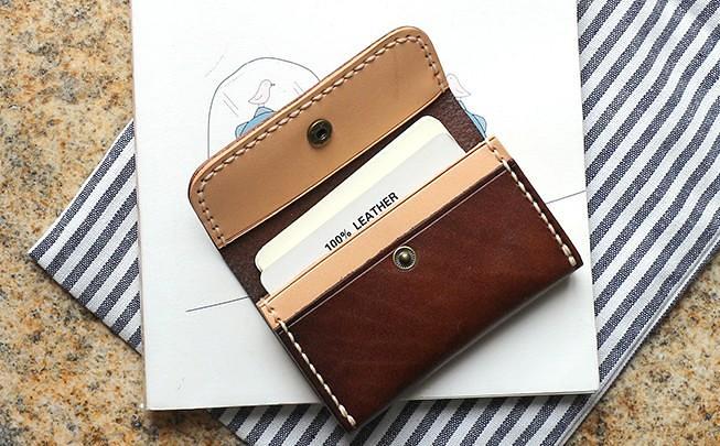 Leather Mens Card Wallet Front Pocket Wallets Small Slim Wallets Change Wallet for Men