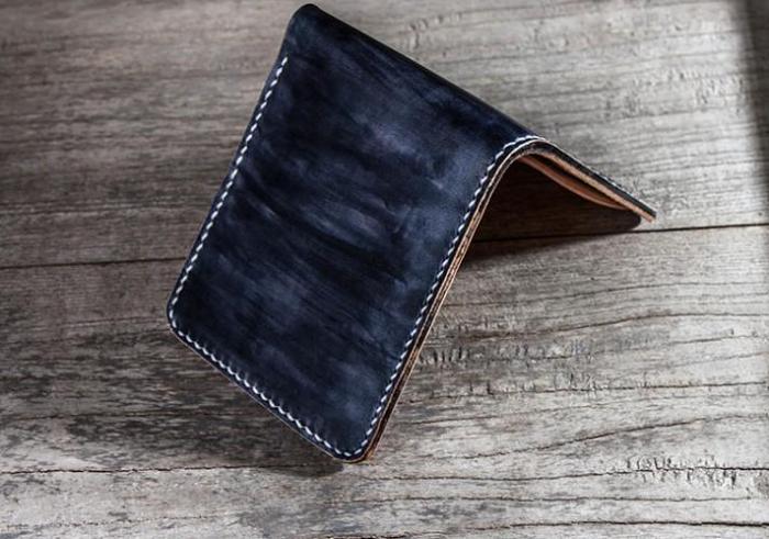 Handmade Vintage Leather Mens Small Wallet Bifold Wallet for Men