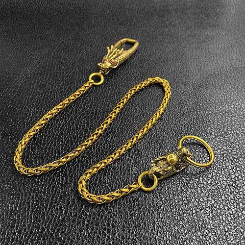 Cool Brass 18 Mens Chinese Dragon Key Chain Pants Chain Wallet Chain Motorcycle Wallet Chain for Men