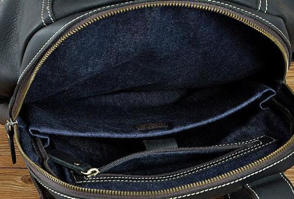Cool Leather Mens Black Backpack for School Backpack Travel Backpacks For Men