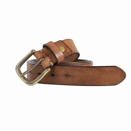 Cool Genuine Leather Vintage Simple Leather Belt Mens Khaki Belt Men Brown Leather Belt for Men