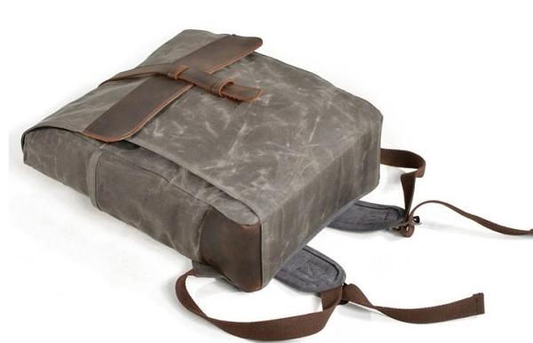 Waxed Canvas Leather Mens Backpack Canvas Travel Backpacks Canvas School Backpack for Men