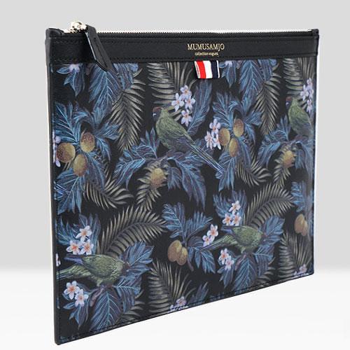 Handmade Leather Mens Clutch Parrots Cool Slim Wallet Zipper Clutch Wristlet Wallet for Men