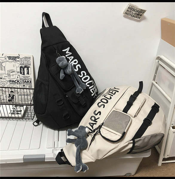 Nylon Large Sling Bag For Big Men Black Waterproof Hiking Huge Sling Bag For Women