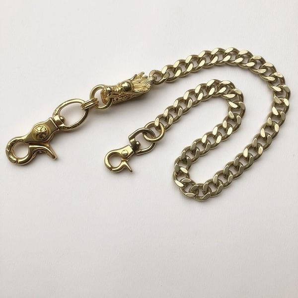 Solid Brass Cool Punk Rock Chinese Dragon Wallet Chain Biker Trucker Wallet Chain Trucker Wallet Chain for Men