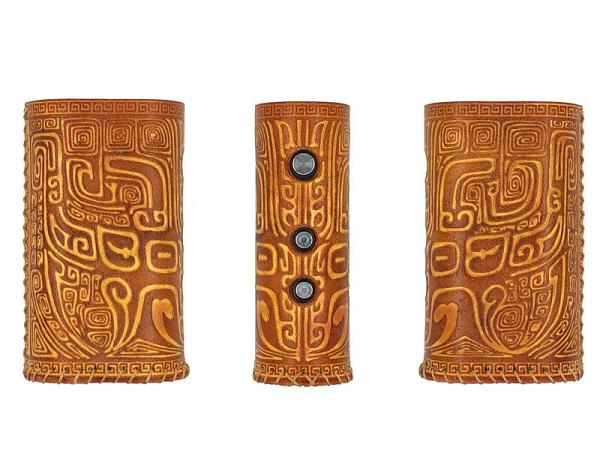 Handmade Tooled Grid Leather Brown Mens DICODES BOXMINI Holder Cigarette Case for Men