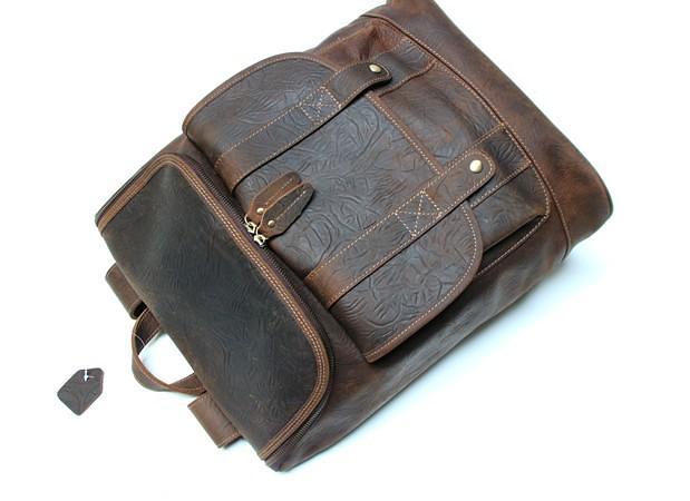 Cool Leather Coffee Mens Backpack Travel Backpacks Laptop Backpack for men
