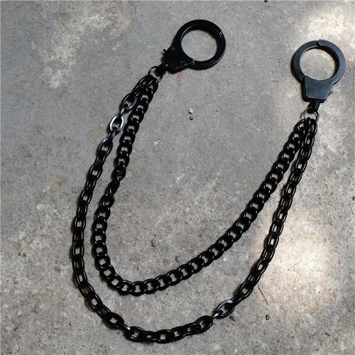 Cool Men's Black Double Layer Pants Chain Punk Jeans Chain Jean Chain Wallet Chain For Men