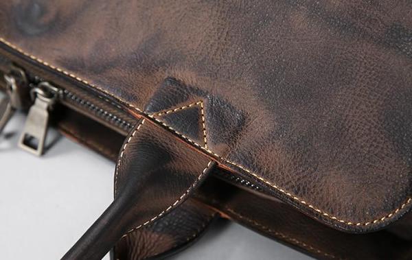 Genuine Leather Mens Travel Bag Cool Messenger Bag Shoulder Bag Handbag Weekender Bag for Men
