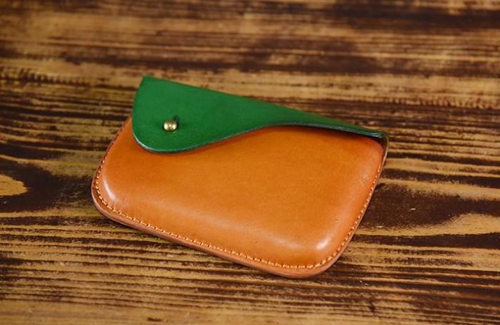 Handmade Leather Mens Cool Coin Change Leather Wallet Men Small Wallets Card for Men
