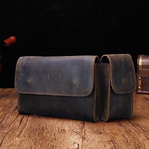 Cool Fashion LEATHER MEN'S Fanny Pack Waist Pack Belt Bag Belt Pack For Men