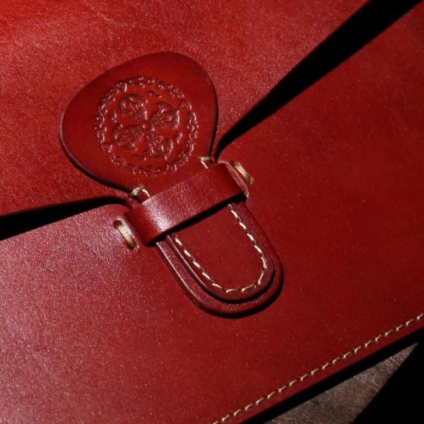 Handmade Leather Minimalist Mens Cool Long Leather iPad Bag Wristlet Clutch Wallet for Men