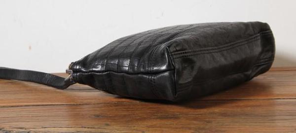 Genuine Leather Mens Clutch Cool Slim Wallet Zipper Clutch Wristlet Wallet for Men