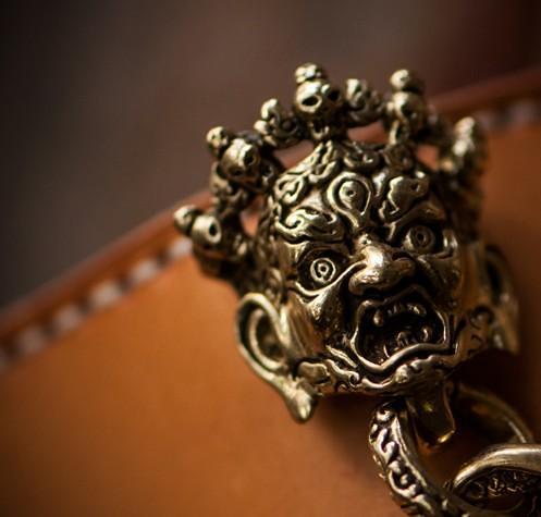 Handmade Leather Short Mens Chain Biker Wallet Cool Leather Wallet With Chain Wallets for Men