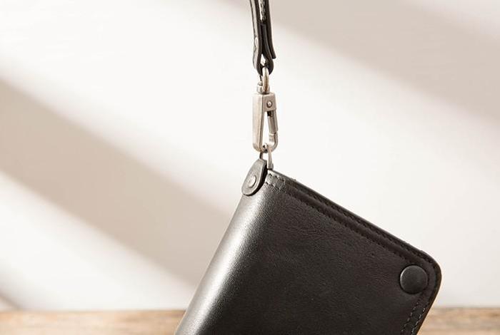Cool Black Wristlet Wallet Leather Mens Long Wallet Long Wallet for Men