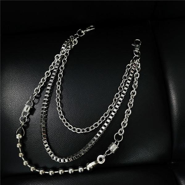 Badass Silver Triple Mens Pants Chain Biker Wallet Chain Jeans Chain Jean Chain For Men
