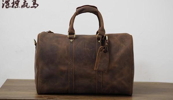 Cool Leather Mens Overnight Bag Weekender Bag Vintage Travel Bags Duffle Bag for Men