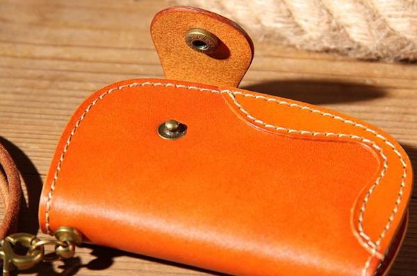Mens Cool Key Wallet Handmade Leather Car Key Card Holder Car Key Case for Men