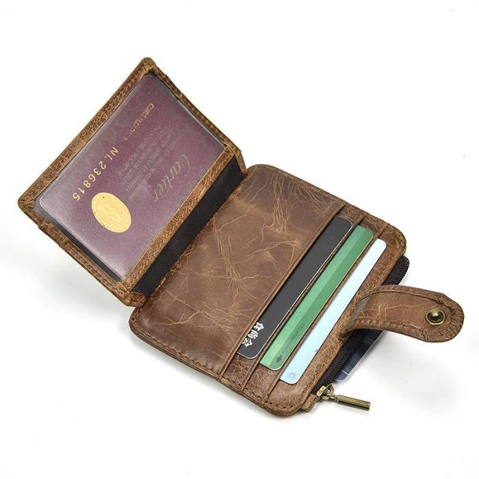 Cool Leather Mens Wallet Slim Wallet Card Front Pocket Wallet for Men