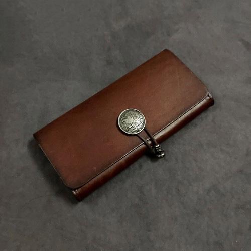 Vintage Brown Leather Men's Bifold Long Wallet Black Flip Long Wallet Clutch For Men