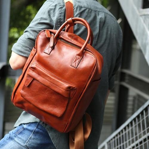 Cool Leather Mens Backpacks Travel Backpack Laptop Backpacks for men