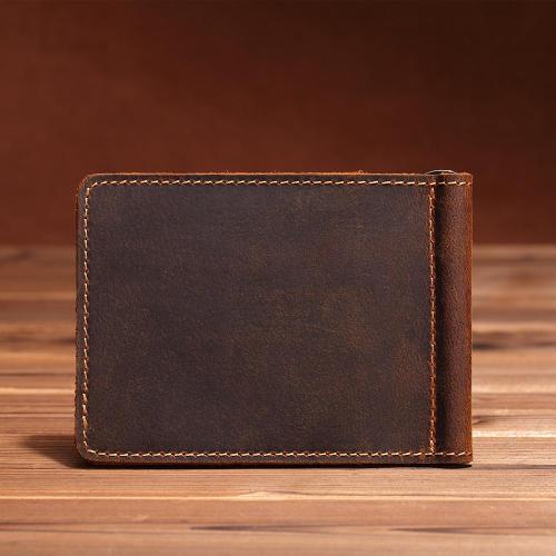 Handmade Genuine Leather Wallet billfold Leather Wallet Slim Bifold Wallet Bag For Mens