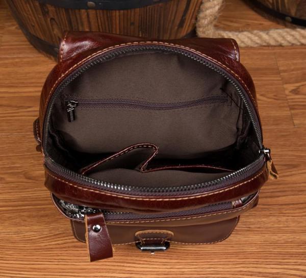 Leather Mens Cool Sling Bag Crossbody Bag Chest Bag for men