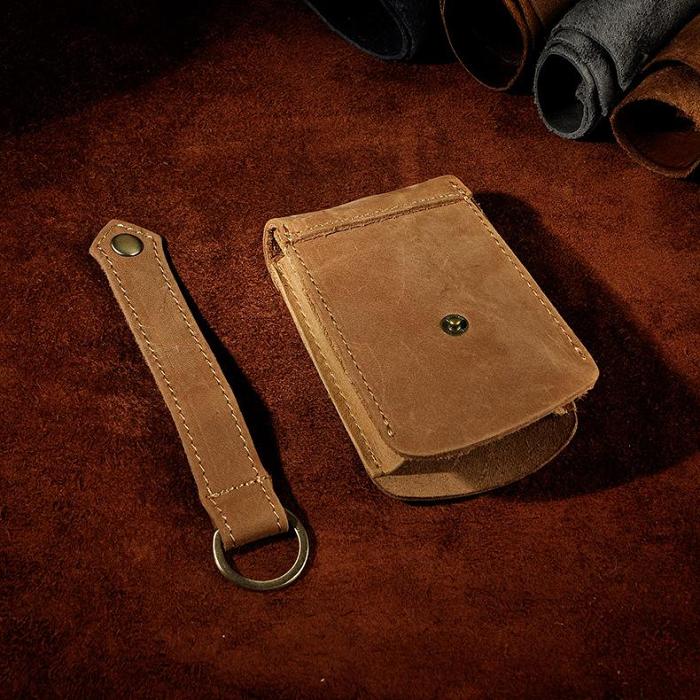 Handmade Leather Mens Cool Key Wallet Car Key Holder Key Case for Men