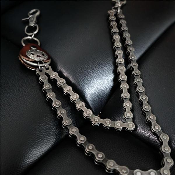 Cool Men's Silver Double Bike Chain Pants Chain Punk Biker Wallet Chain For Men