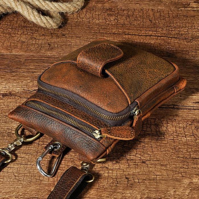 Leather Mens Belt Pouches Cell Phone Holsters Waist Bag BELT BAG Shoulder Bag For Men
