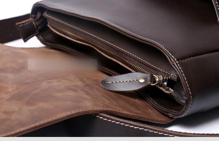 Genuine Leather Mens Cool Backpack Sling Bag Large Black Travel Bag Hiking Bag for men