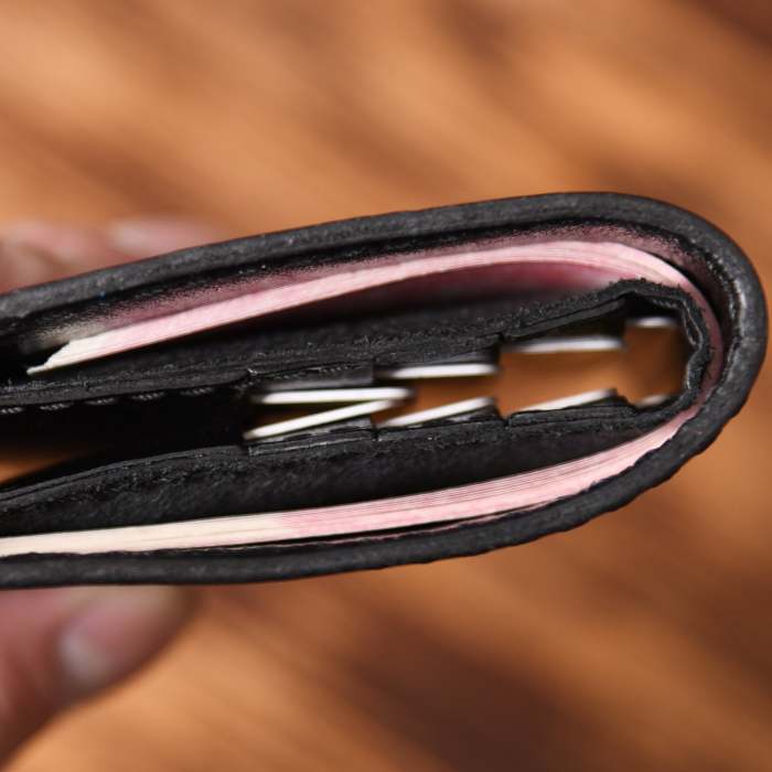 Handmade Leather Mens Cool Slim Leather Wallet Men Small Wallets Bifold for Men