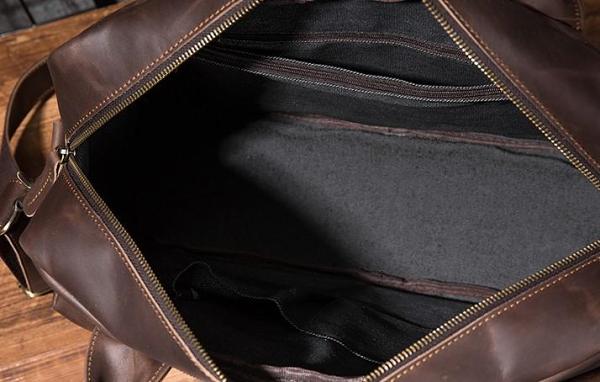 Cool Coffee Leather Mens Briefcase Work Handbag 15inch Laptop Bag Business Bag for Men