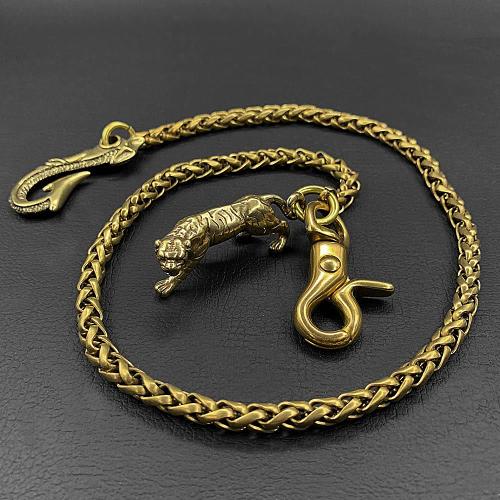 Cool Brass 18 Mens Tiger Hook Key Chain Pants Chain Wallet Chain Motorcycle Wallet Chain for Men