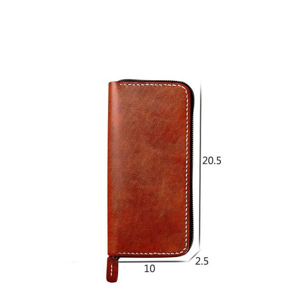 Cool Leather Mens Black Long Wallet Brown Handmade Zipper Wallet Long Wallet For Men