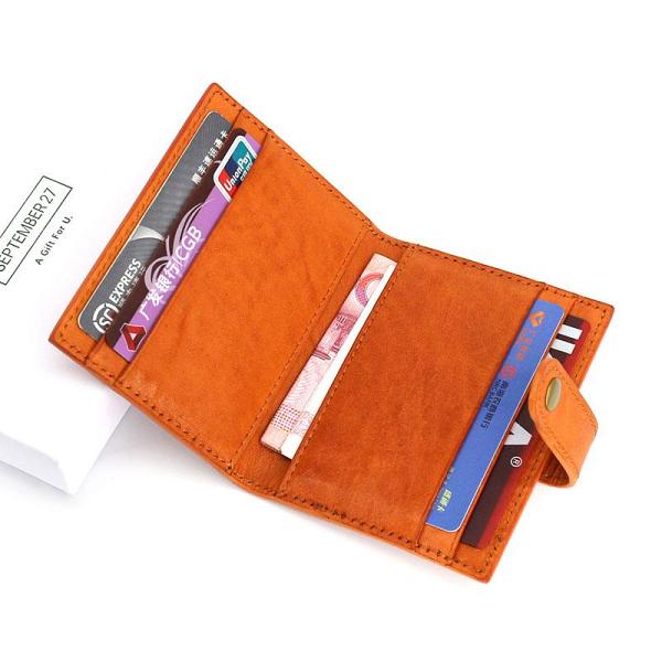 Leather Mens Front Pocket Wallet Card Wallet Small Slim Wallet Change Wallet for Men