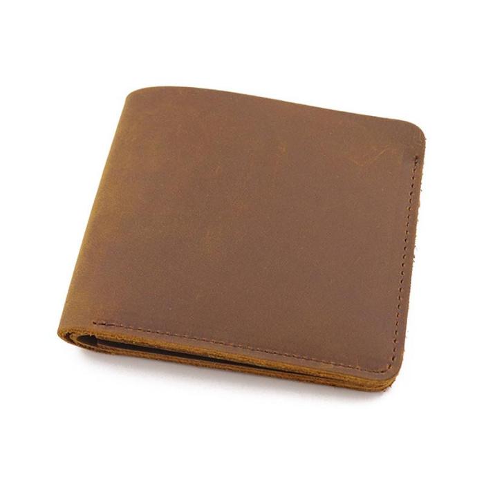 Cool Leather Mens Small Vertical Bifold Wallet billfold Wallet Horizontal Front Pocket Wallets for Men