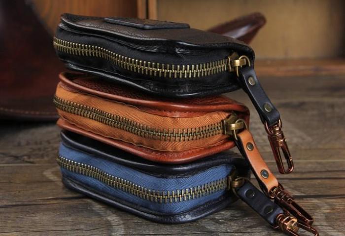 Handamde Genuine Leather Mens Cool Key Wallet Car Key Holder Car Key Case for Men
