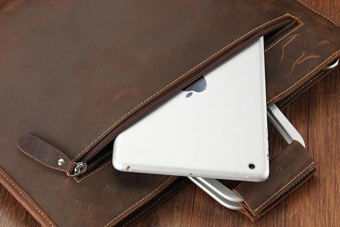 Handmade Leather Men Vintage Briefcase Handbag Laptop Bag For Men