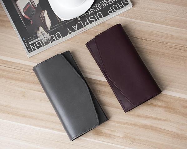 Handmade Leather Mens Clutch Wallet Cool Leather Wallet Long Phone Wallets for Men